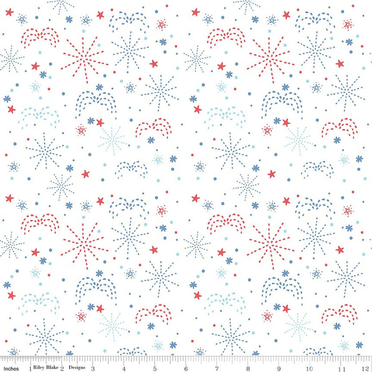 Riley Blake Designs * Firework Fields Fireworks White C17582-WHITE