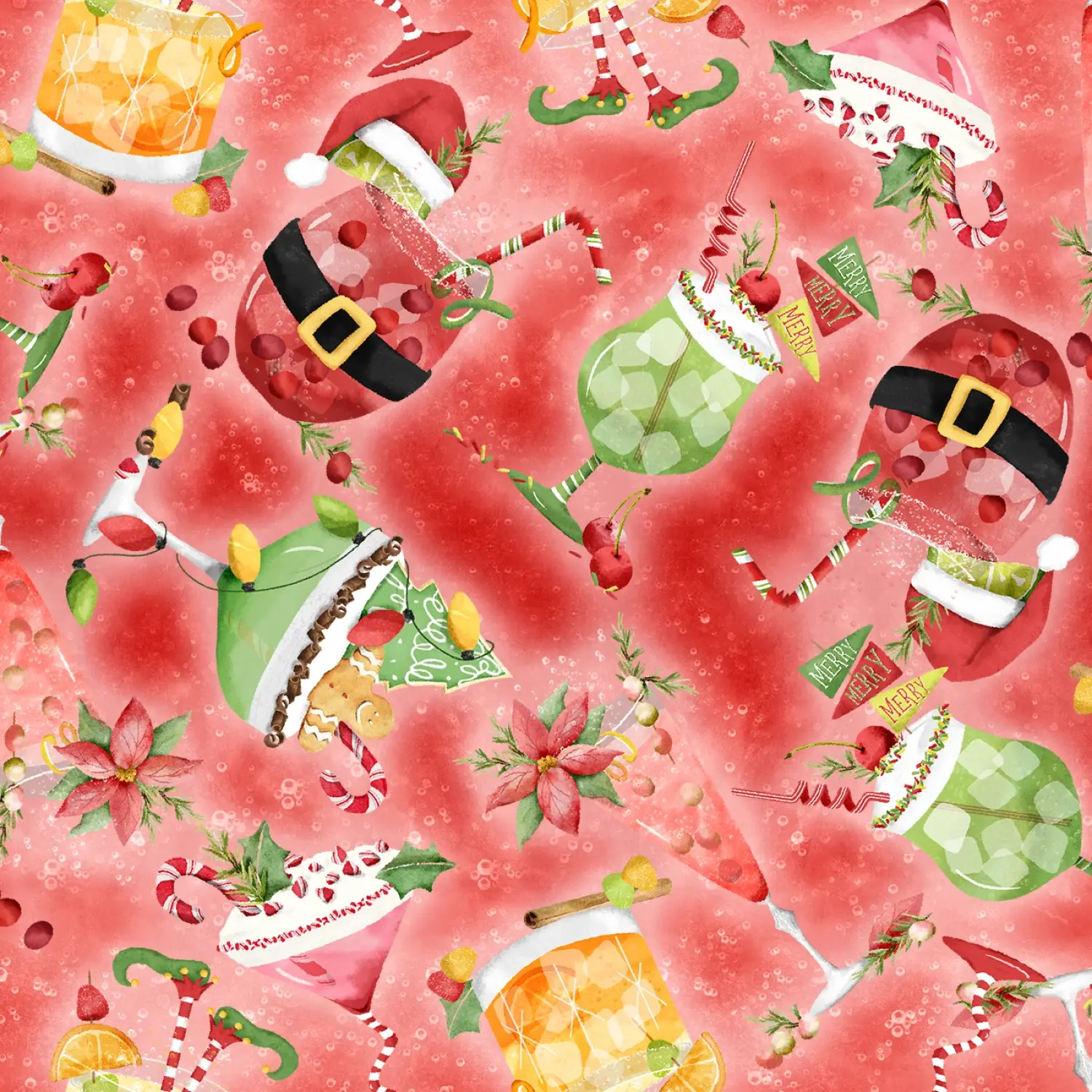 3 Wishes * Happy Alcoholidays Red Jingle Toss * 24572-RED