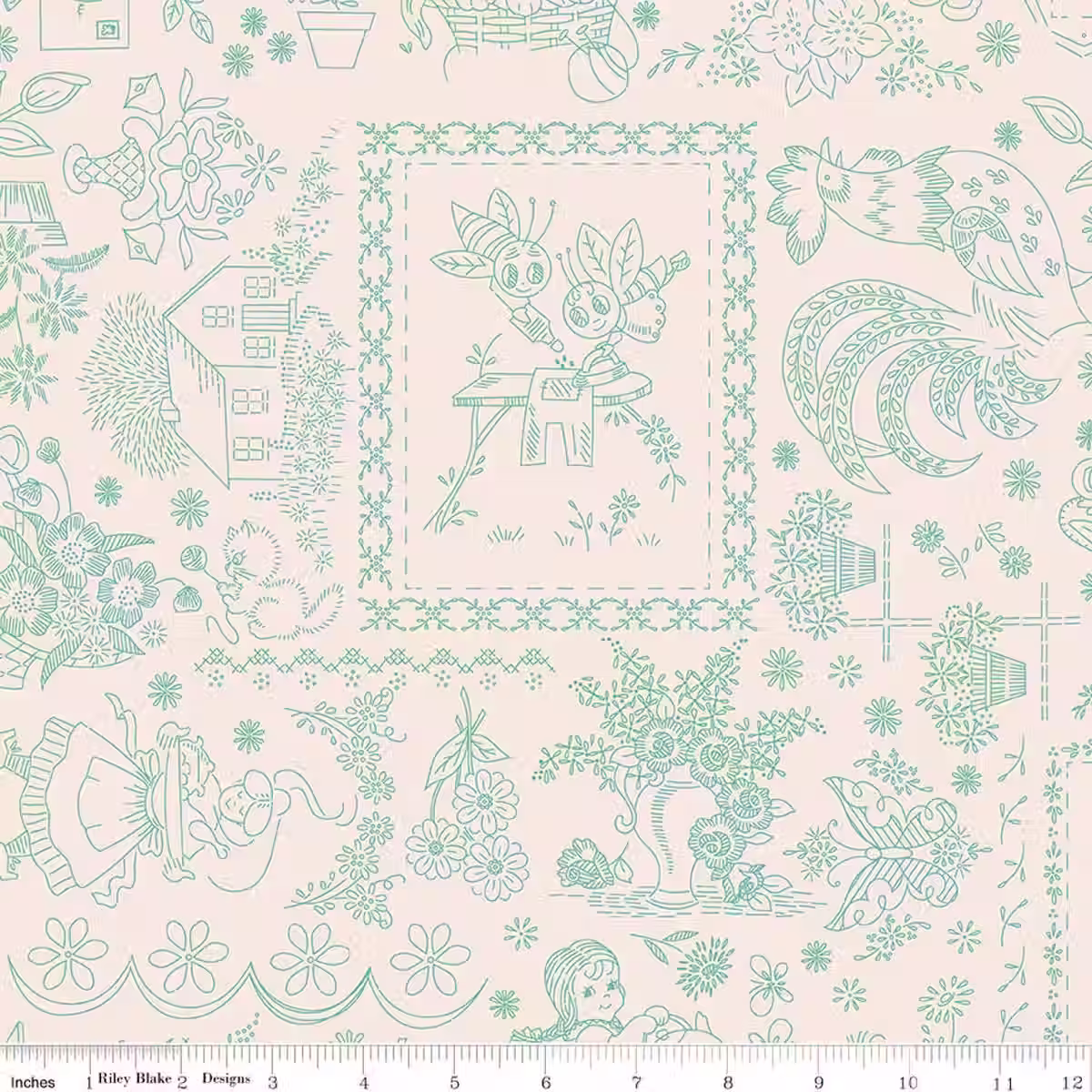 Riley Blake Designs * Berry & Sage Embroidery Latte * C17389-LATTE