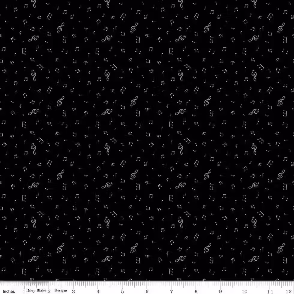 Riley Blake * Blackout Notes Black * C16242R-BLACK