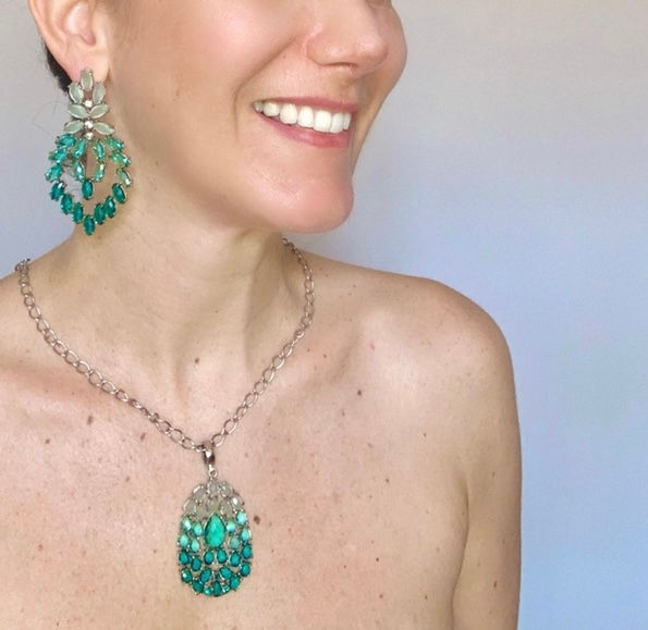 Conjunto Cristais três tons de Princesa - Luxo