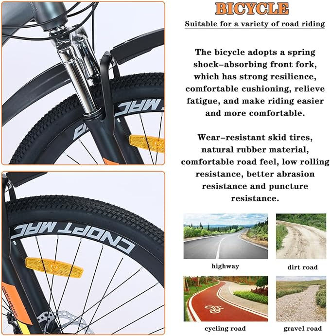 "CNOPT MACTEP 27.5" Hardtail Mountain Bike, Lightweight Frame, 21-Speed Gears, Trail-Ready Performance"