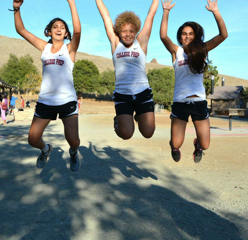 Seniors Ameya F., Maya R., and freshman express their excitement following the exciting race!