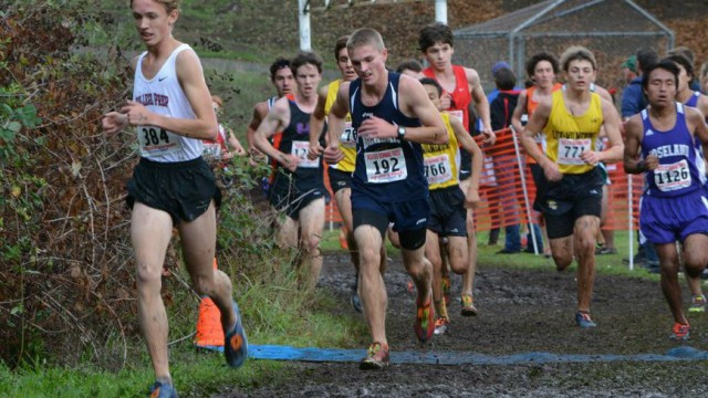 Senior Tris D. crosses a checkpoint-- and stays ahead of the pack. Photography by Mary Jo Ashby