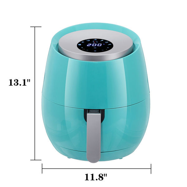 (Azul claro / rojo) 1400W 5.2L Freidora de aire sin aceite