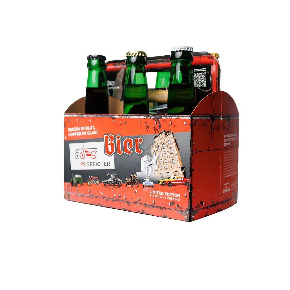 Sechserträger Bier mit PS.SPEICHER Design
