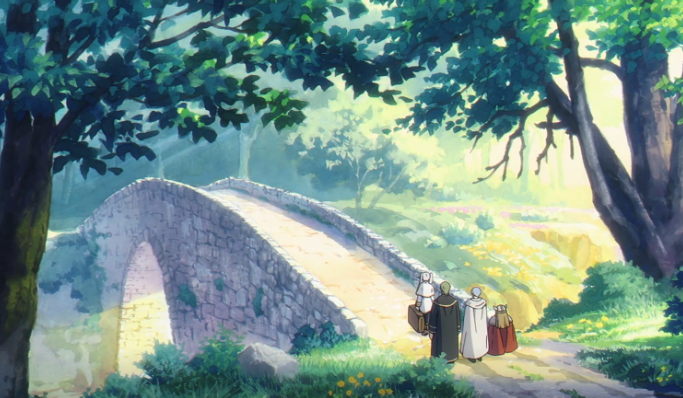 The Hero Party see Frieren off after the celebration