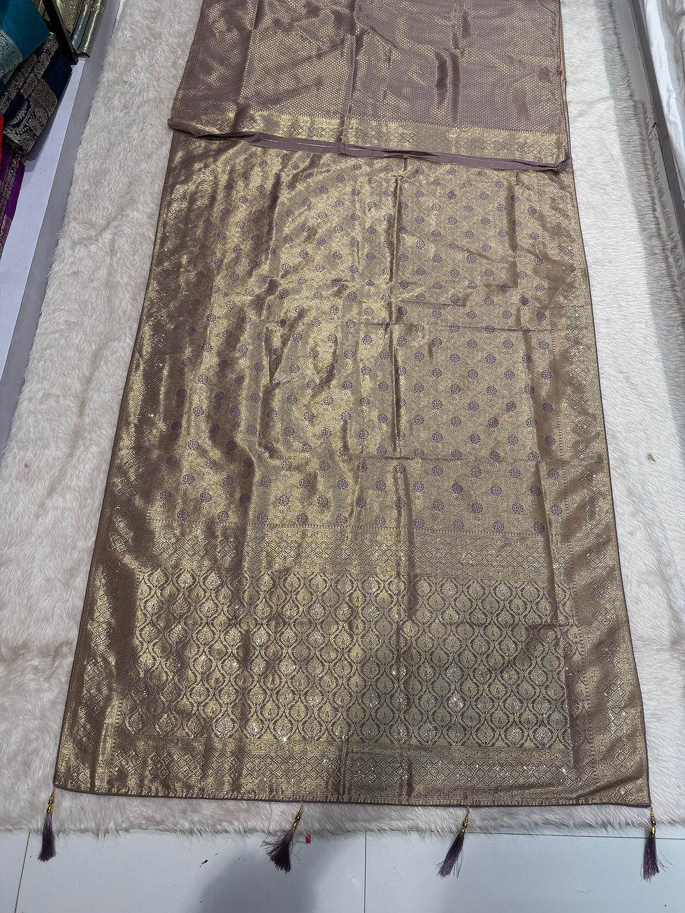 Thumbnail: Dharmavaram silk saree with embelishments