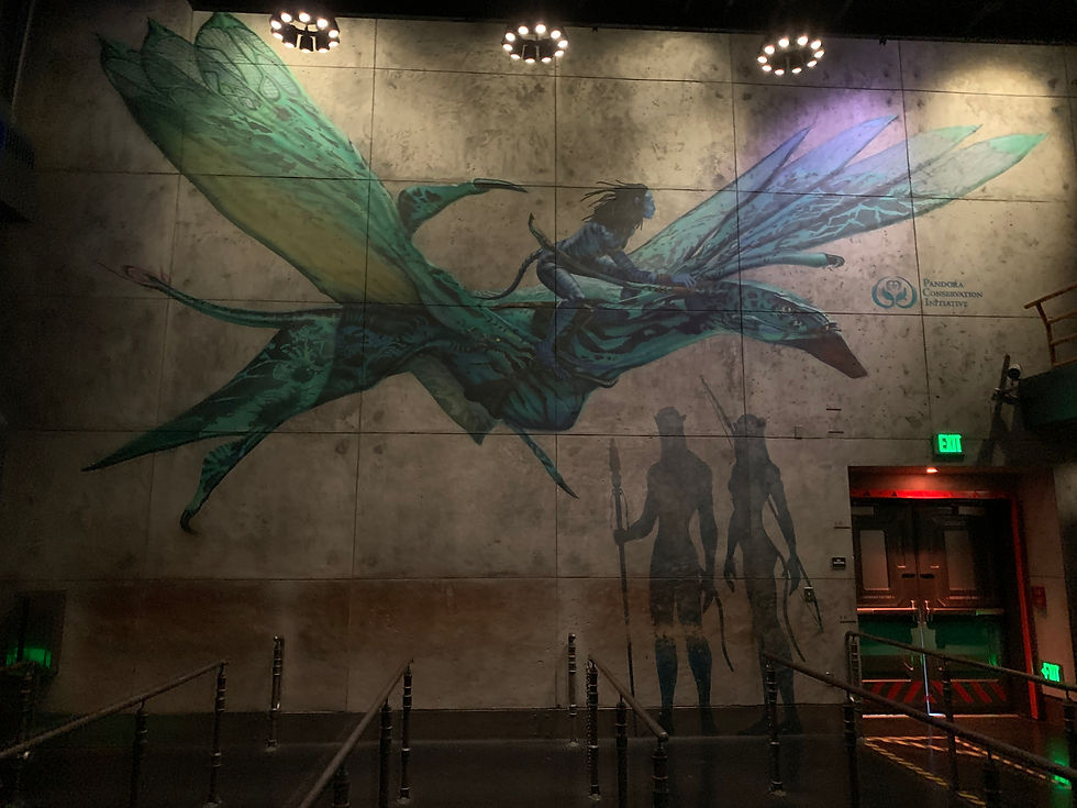 Ikran Mural in Queue for Flight of Passage in Animal Kingdom