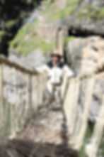 Image 1: By using the traditional woven bridge instead of a metal truss bridge nearby, Don Victoriano affirms his community’s self-determination. Photo credit: Jeremy Cornejo Moscoso