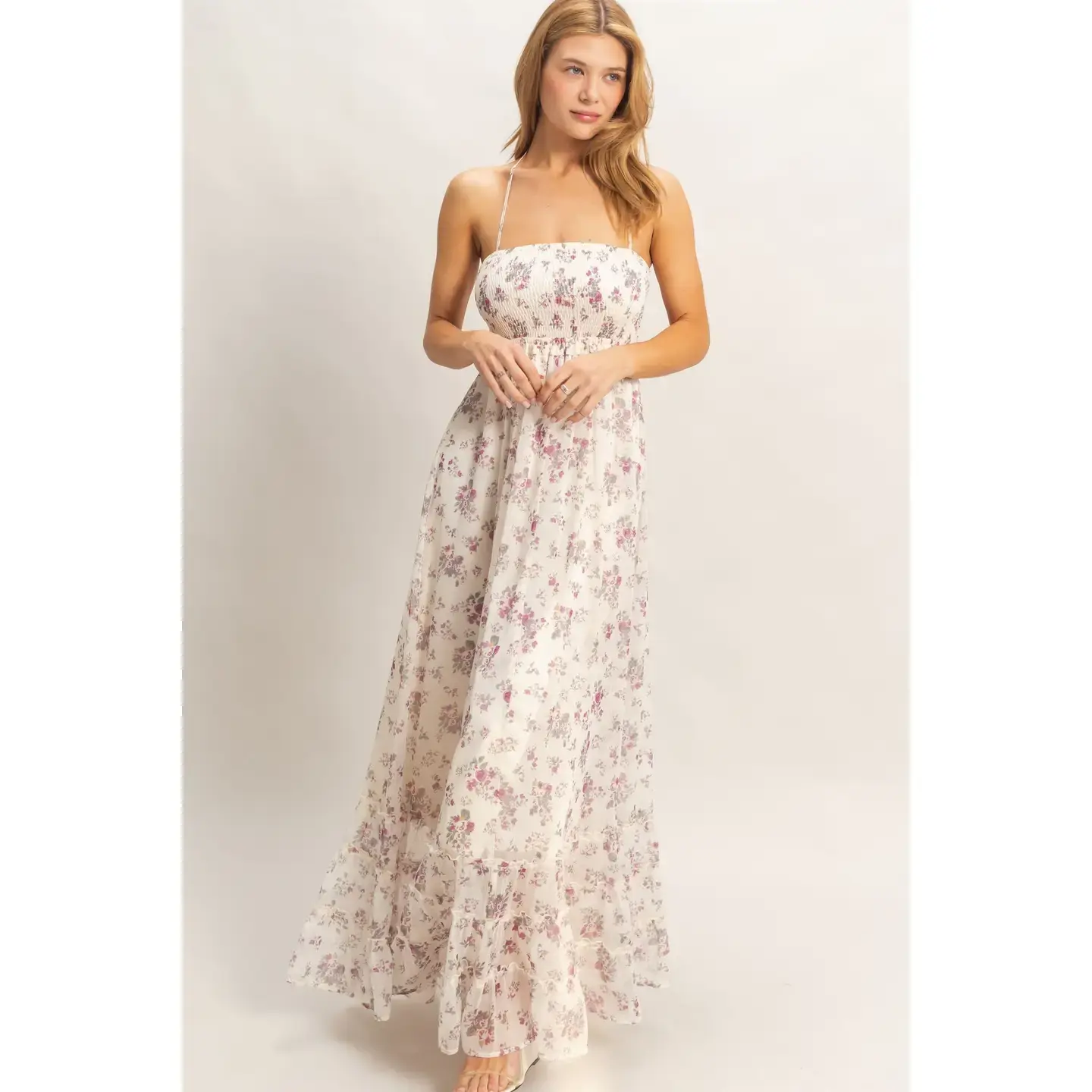 Floral Open Back Dress