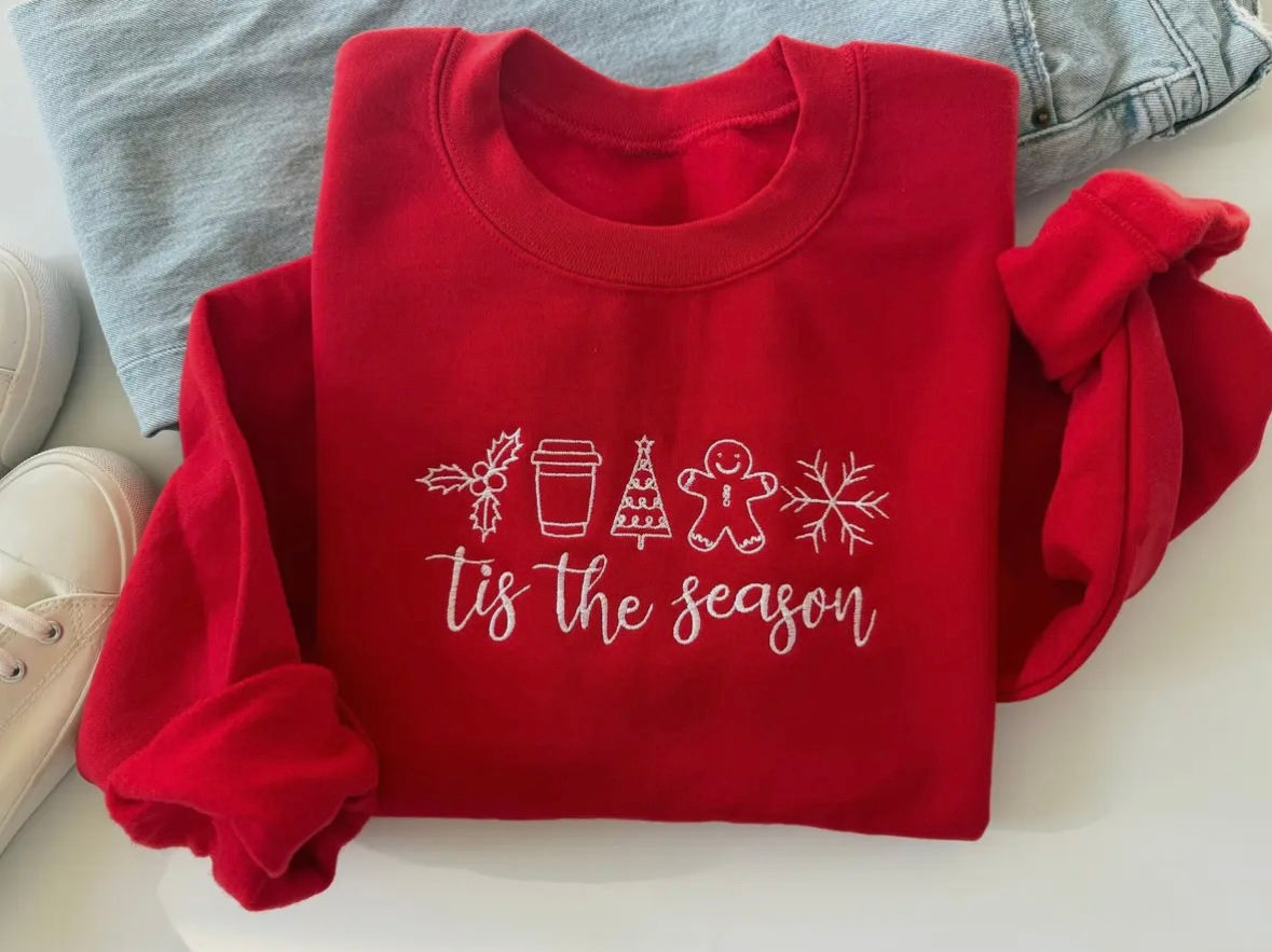 Embroidered Christmas Crewneck