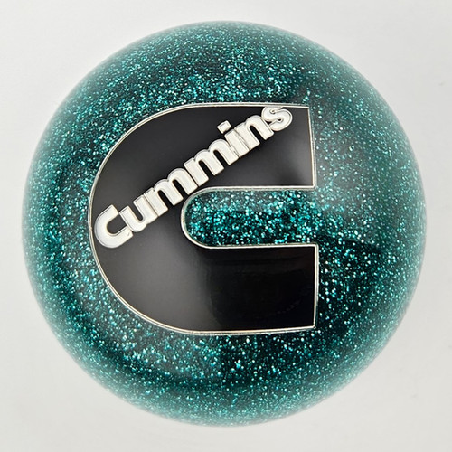 Aqua Glitter Ball Cummins Shift Knob Metal Flake City