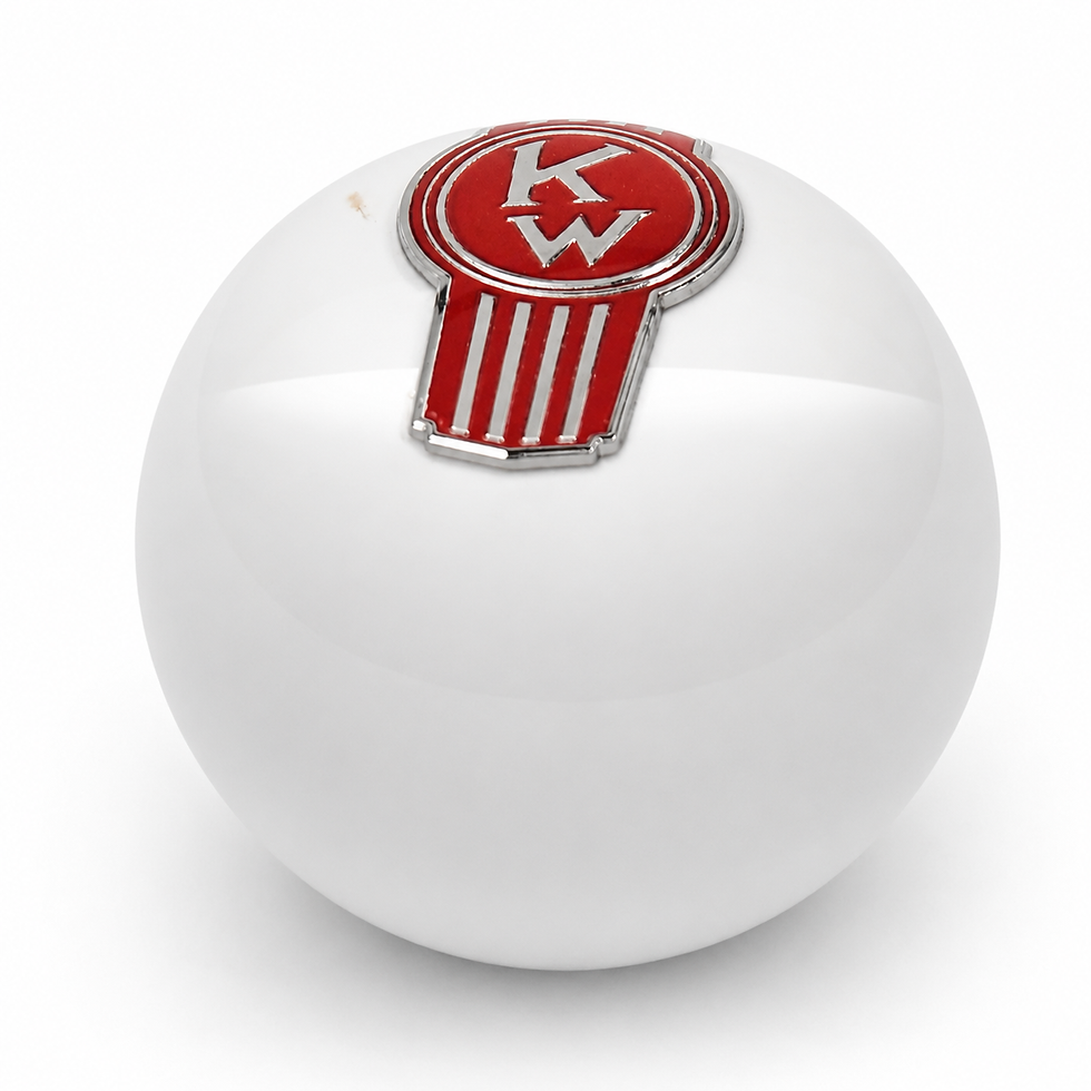 Miniatura: Solid White Crooked KW Kenworth Ball Shift Knob