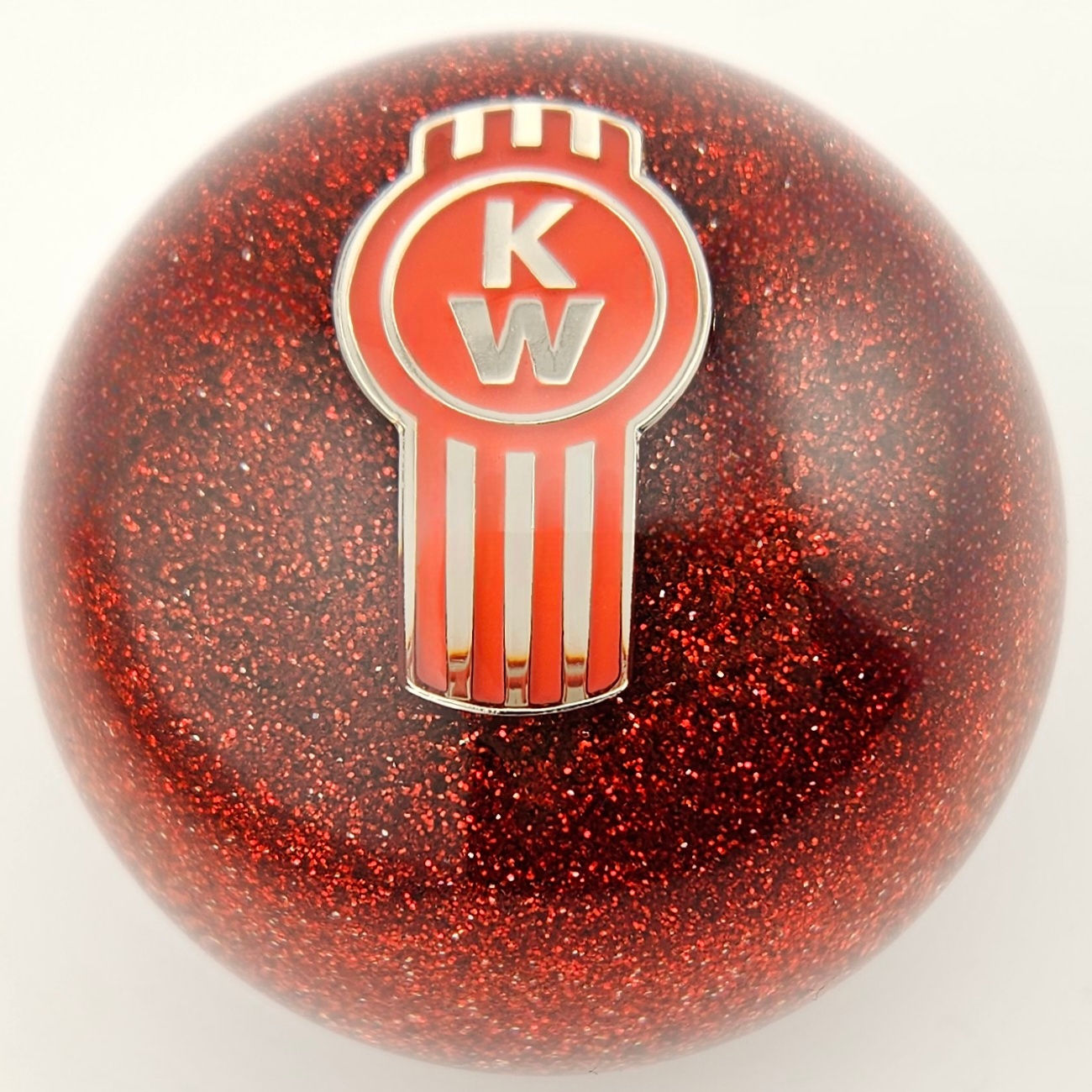 Red Glitter Ball Kenworth "KW" Shift Knob