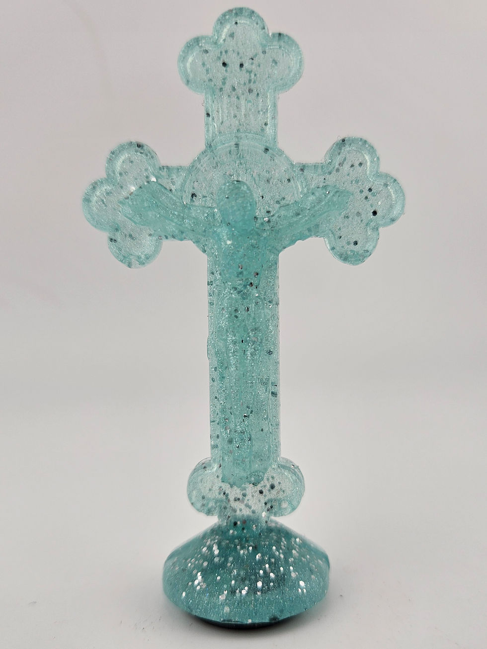 Light Blue Shimmer Glitter Dashboard Cross