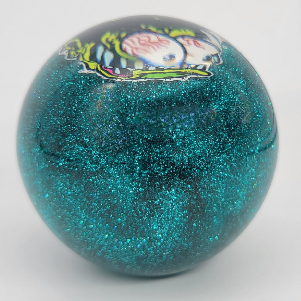 Thumbnail: Aqua Glitter Kreep Ball Floor Shift Knob