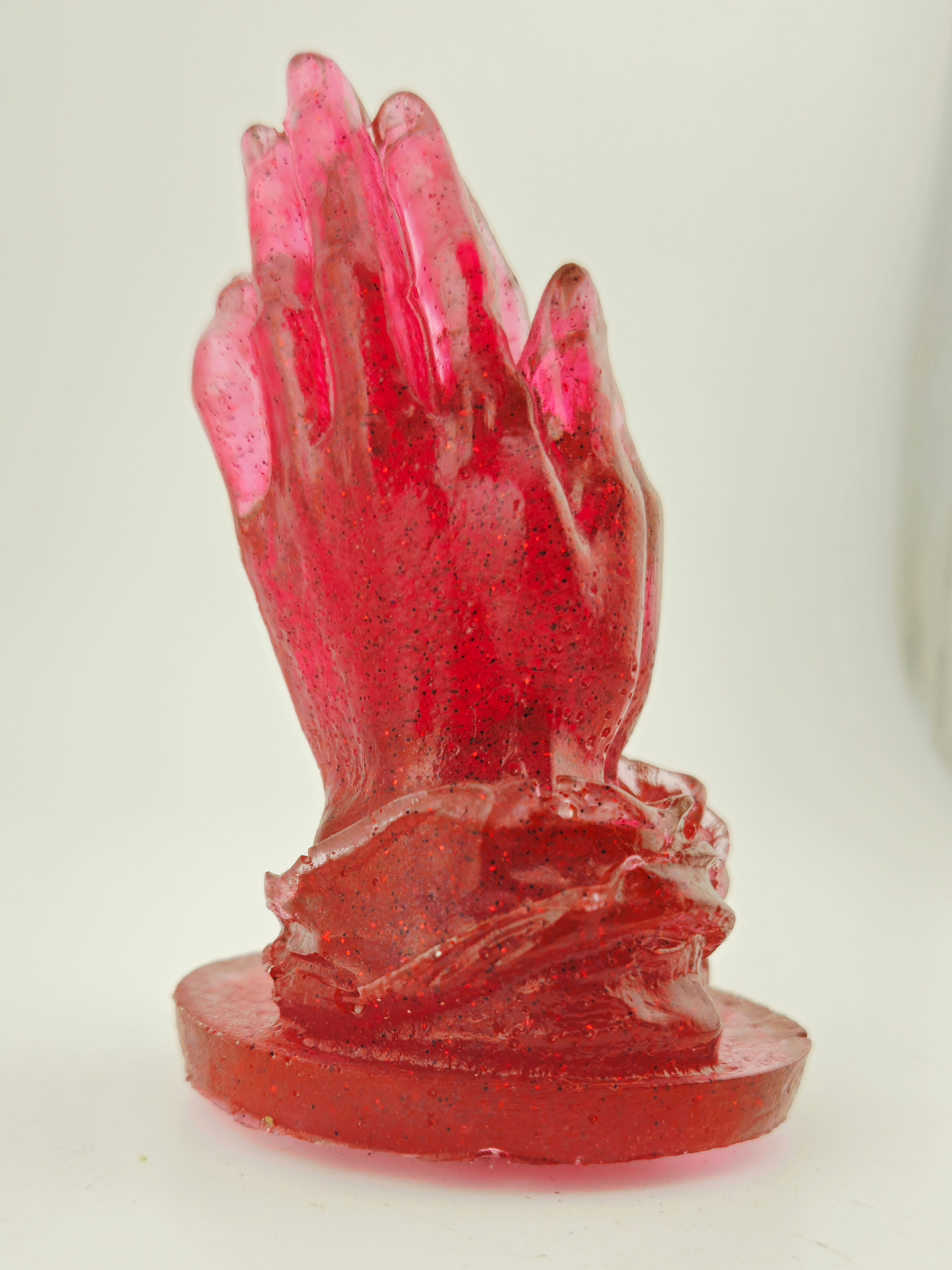 Burgundy Glitter Dashboard Praying Hands