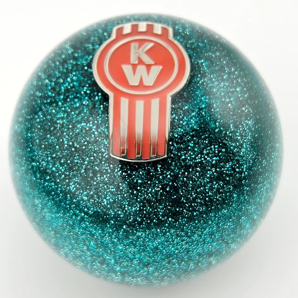 Thumbnail: Aqua Glitter Ball Kenworth "KW" Shift Knob