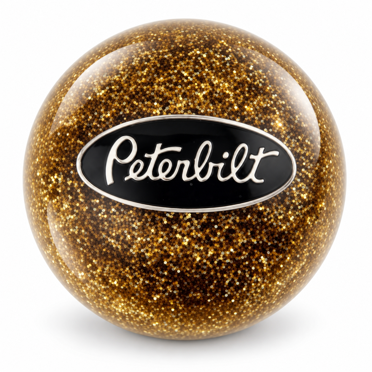 Gold Glitter Peterbilt Ball Shift Knob