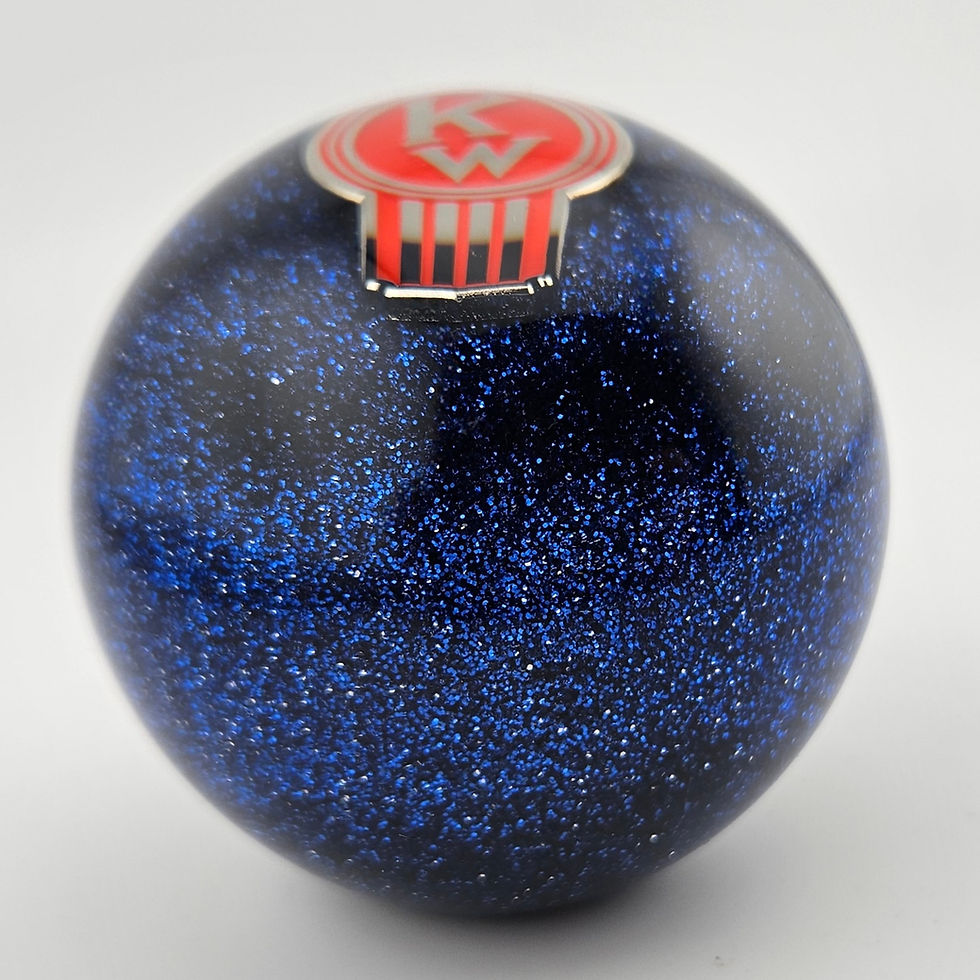 Thumbnail: Blue Glitter Crooked KW Kenworth Ball Shift Knob