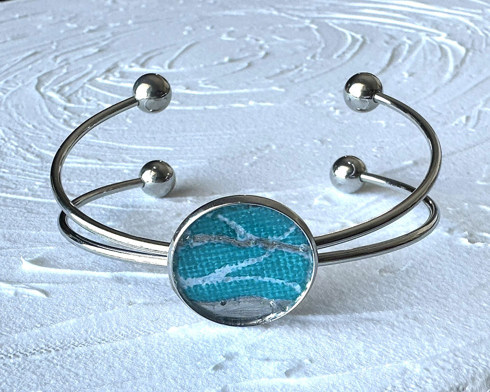 Thumbnail: Eau turquoise - Bracelet de manchette  no. 001