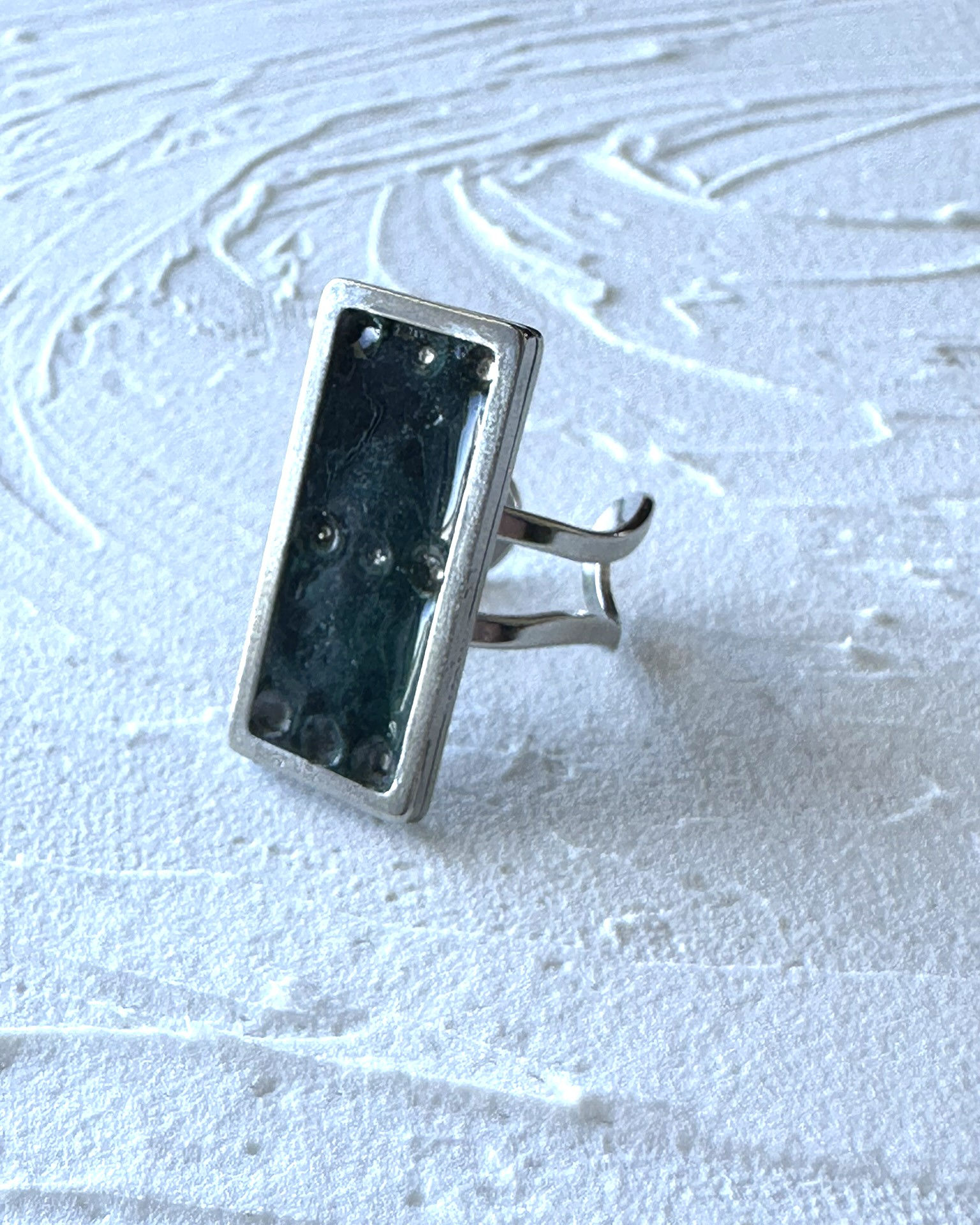 Malachite - Bague ajustable no. 003