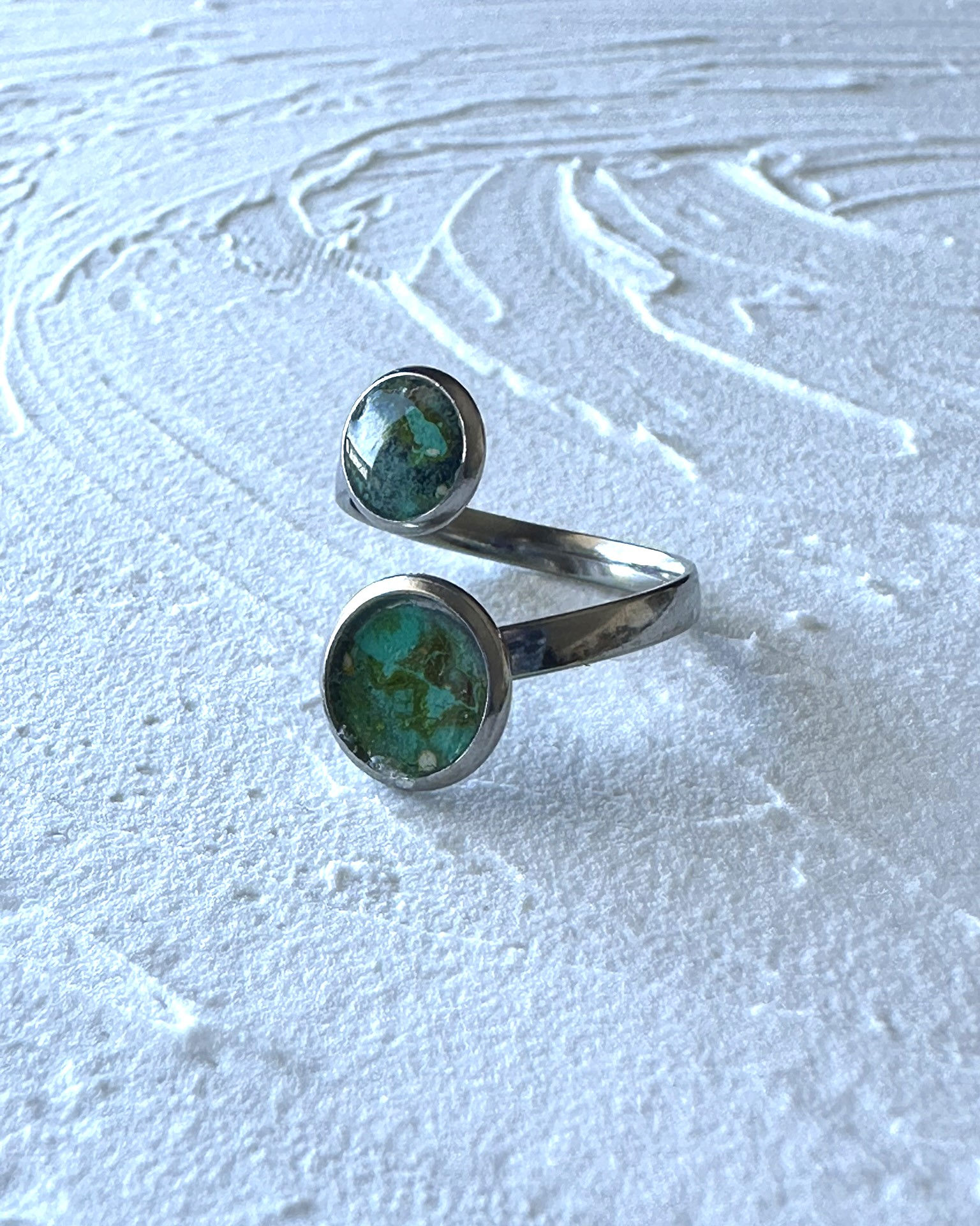 Douce nature- Bague ajustable à deux ronds no. 004