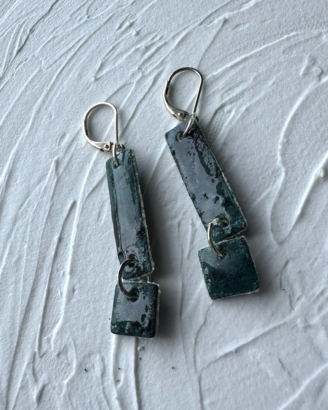 Malachite - Boucles d'oreilles à levier réversibles no. 018