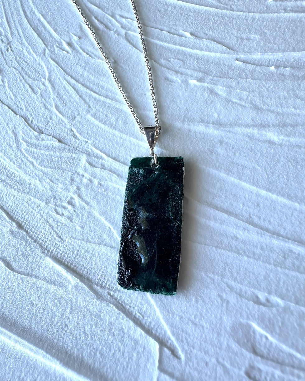 Miniature : Malachite - Pendentif réversible  no. 011