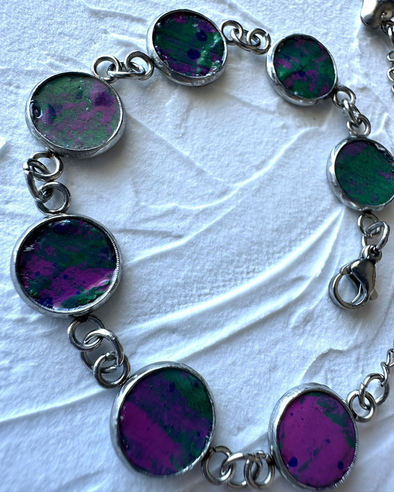 Disco POP - Bracelet 7 pièces circulaires ajustable no. 005
