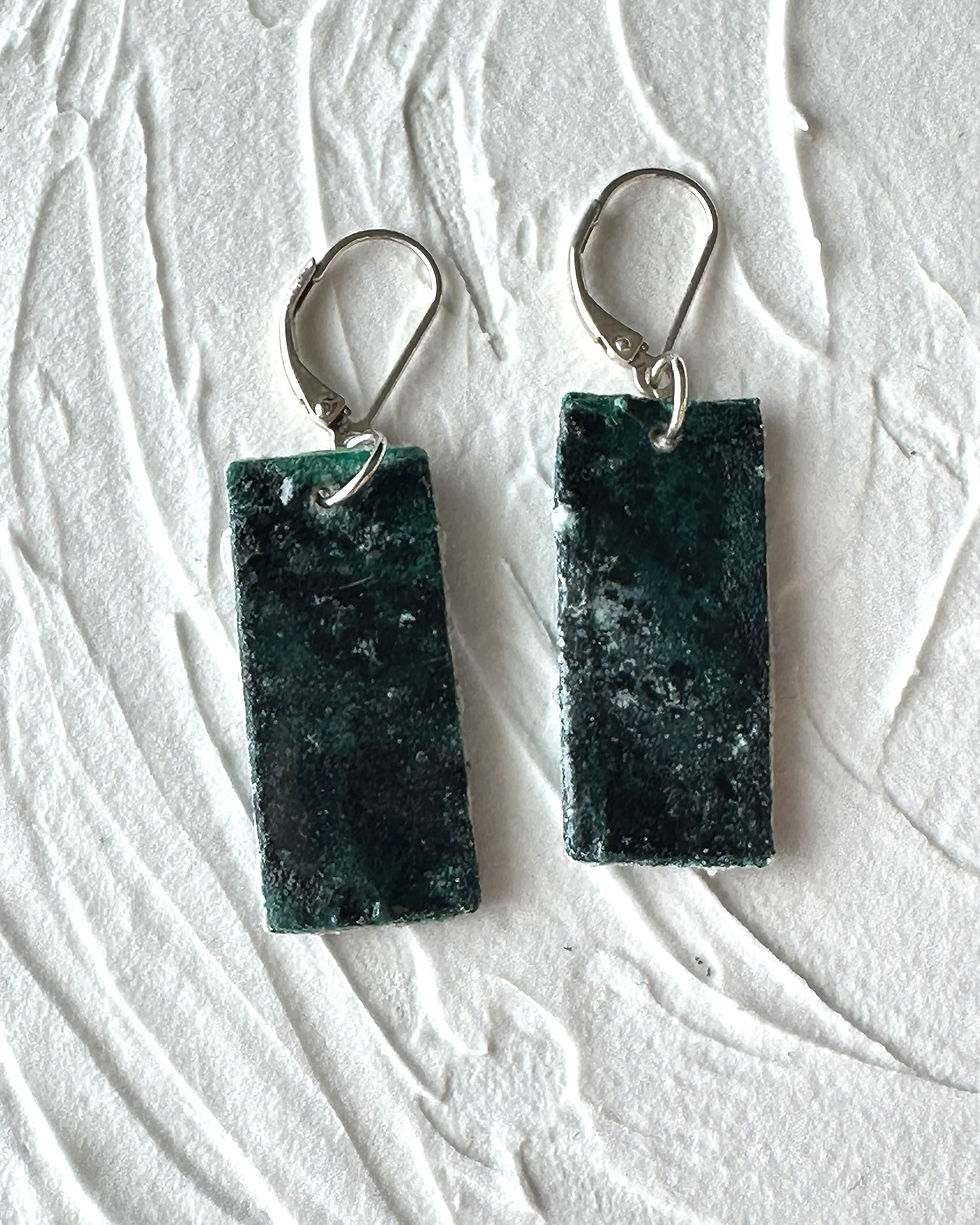 Thumbnail: Malachite - Boucles d'oreilles à levier réversibles  no. 014