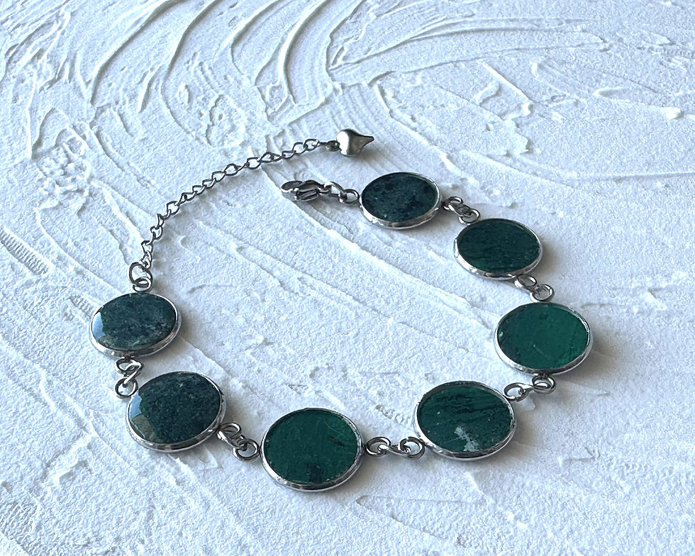 Thumbnail: Malachite - Bracelet 7 circulaires  no. 010