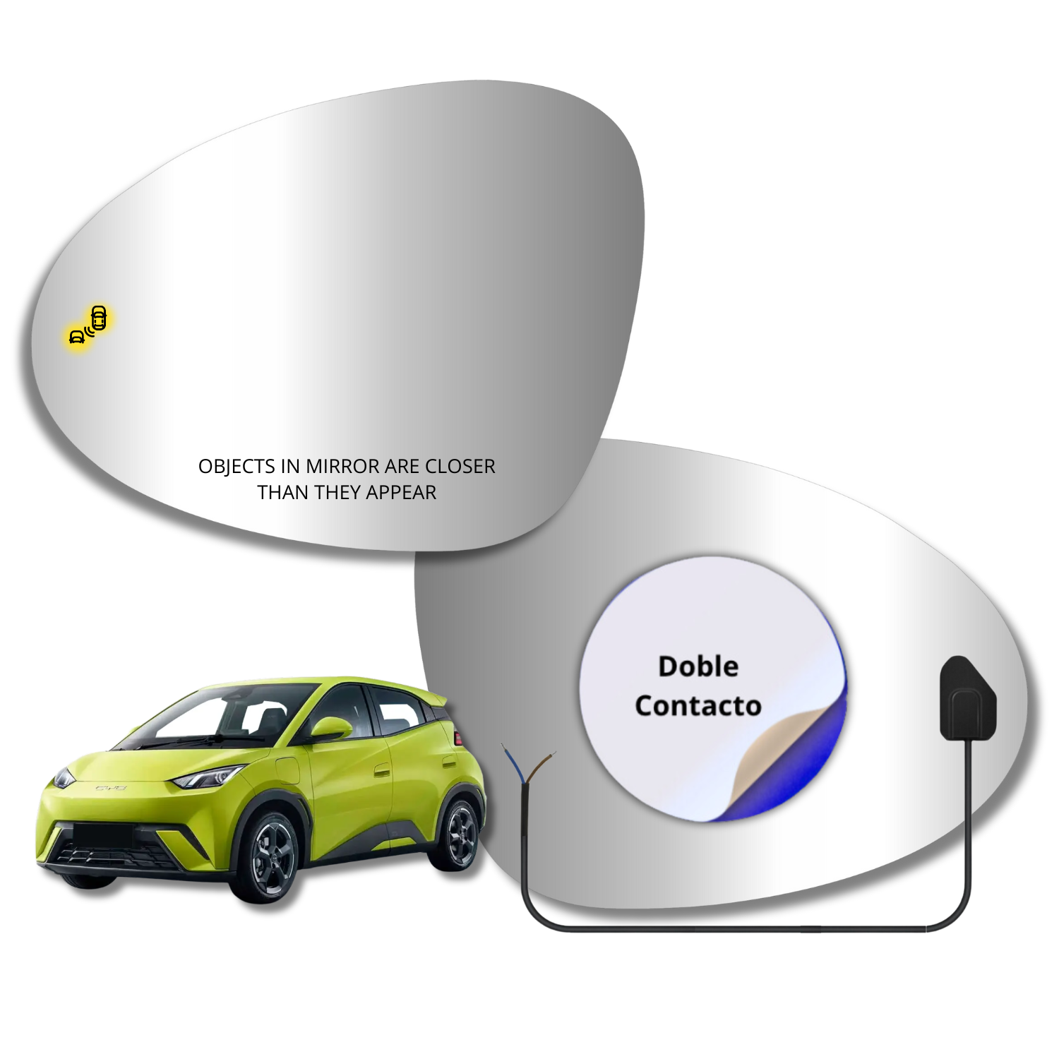 BYD Dolphin Mini 2022-2025 espejo Alternativo con Sensor de Punto Ciego