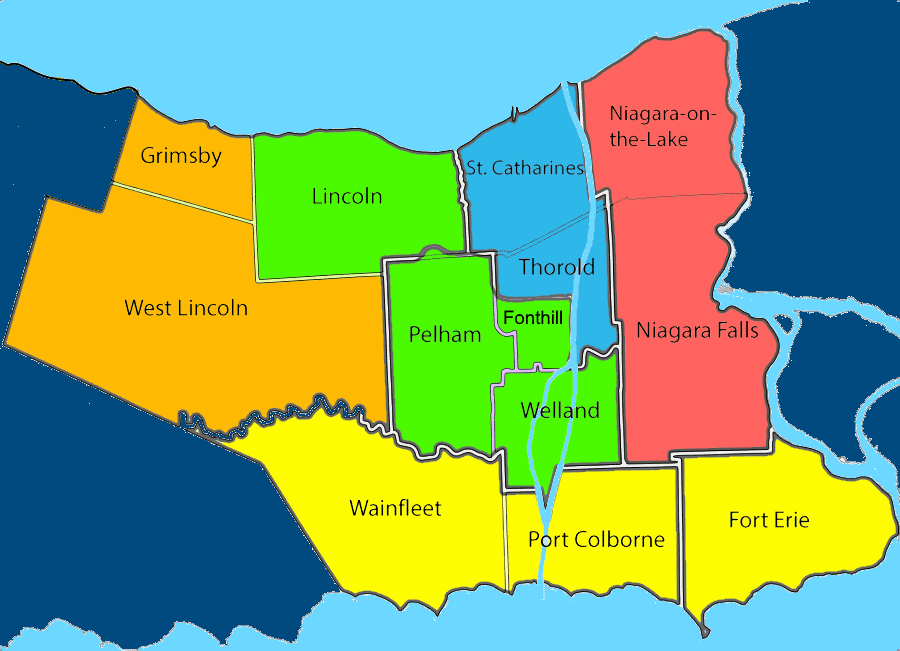 Map of Niagara Region 