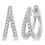 Thumbnail: 10K White Gold Diamond Split Huggie Earrings