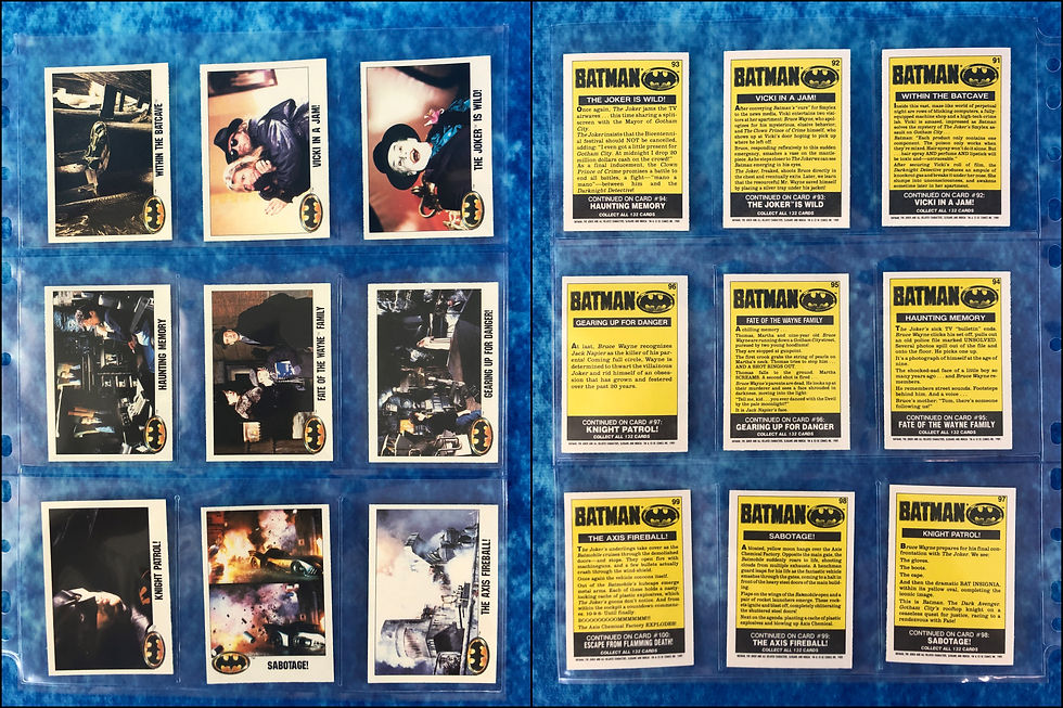 Thumbnail: Batman The Movie 1st Series complete trading card set Topps 1989 Small size