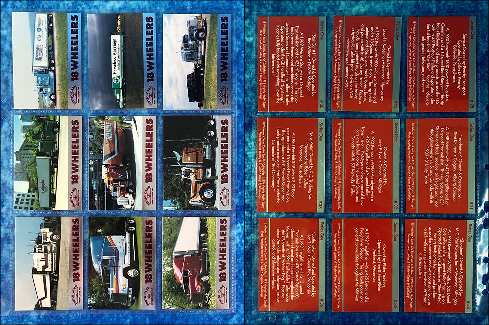 Thumbnail: 18 Wheelers Series One Complete trading card base set by Bon Air 1994 Trucks