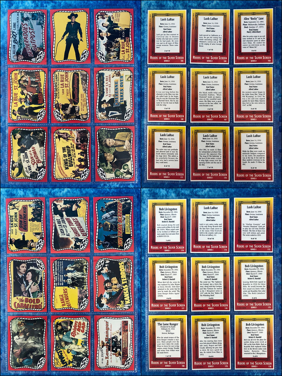 Thumbnail: Riders of the Silver Screen Western Movies trading card complete base set 1993