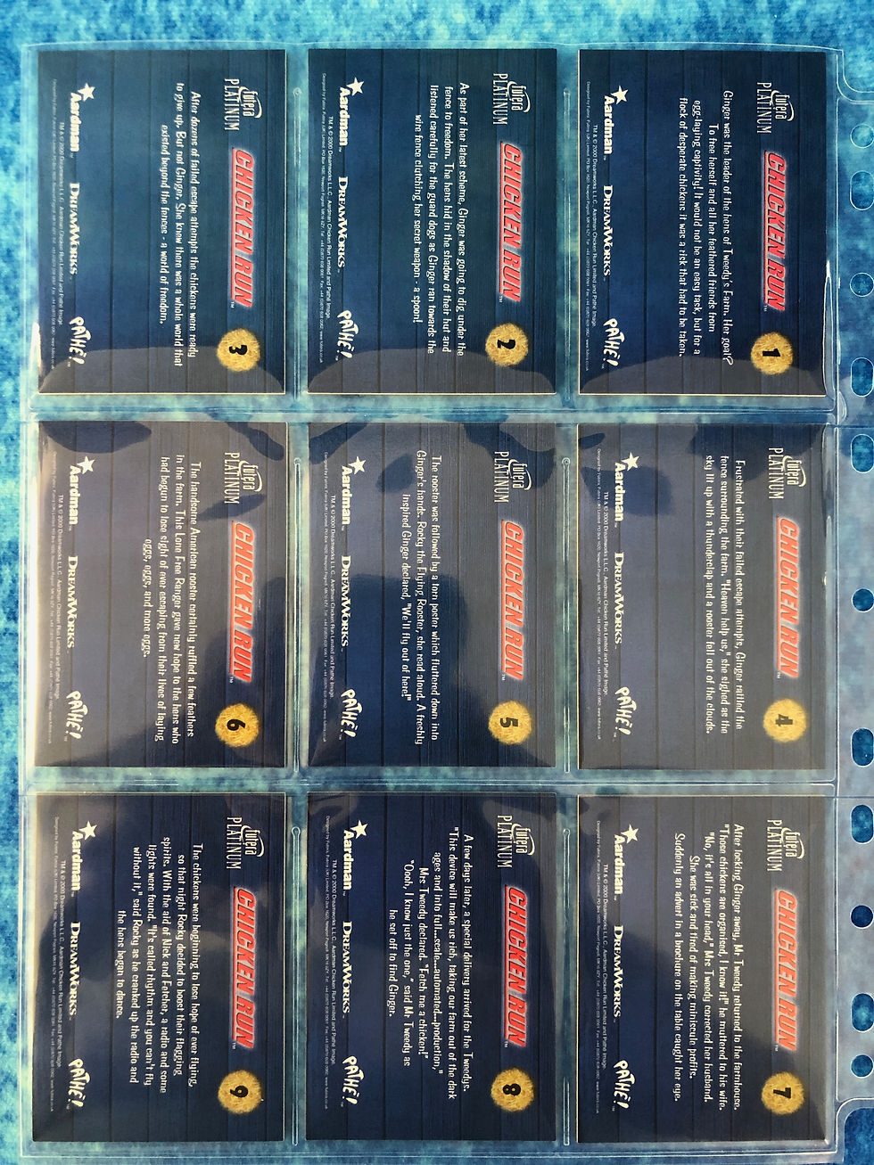 Thumbnail: Chicken Run Promotional 1391/2000 complete trading card base set by Futera 2000