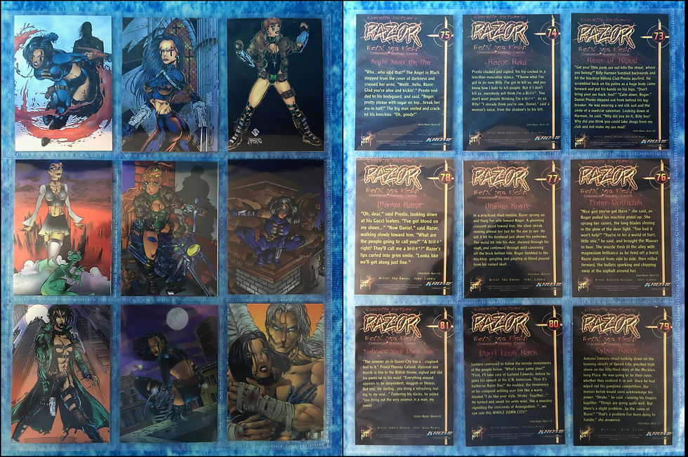 Thumbnail: Razor Metal and Flash Fantasy Art complete trading card base set by Krome 1996