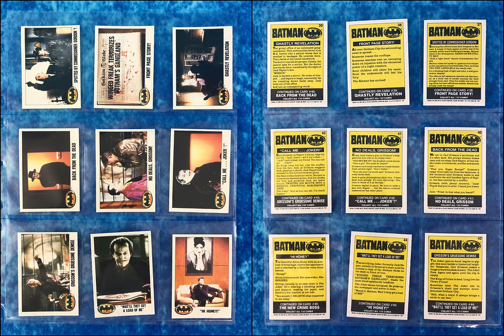 Thumbnail: Batman The Movie 1st Series complete trading card set Topps 1989 Small size
