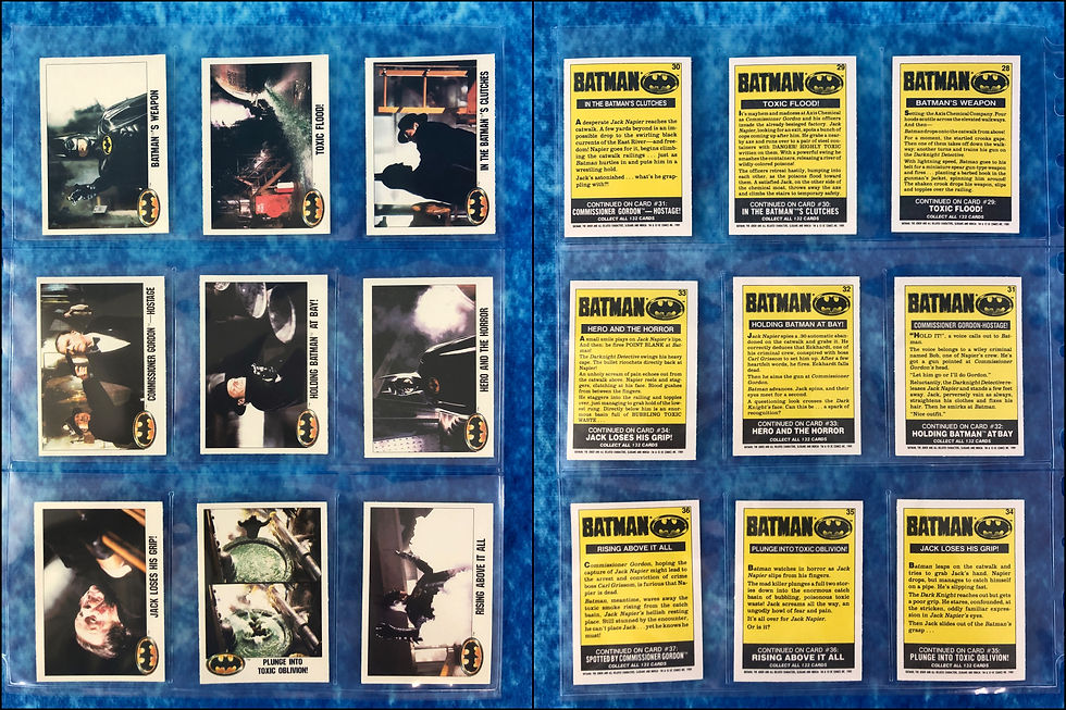 Thumbnail: Batman The Movie 1st Series complete trading card set Topps 1989 Small size