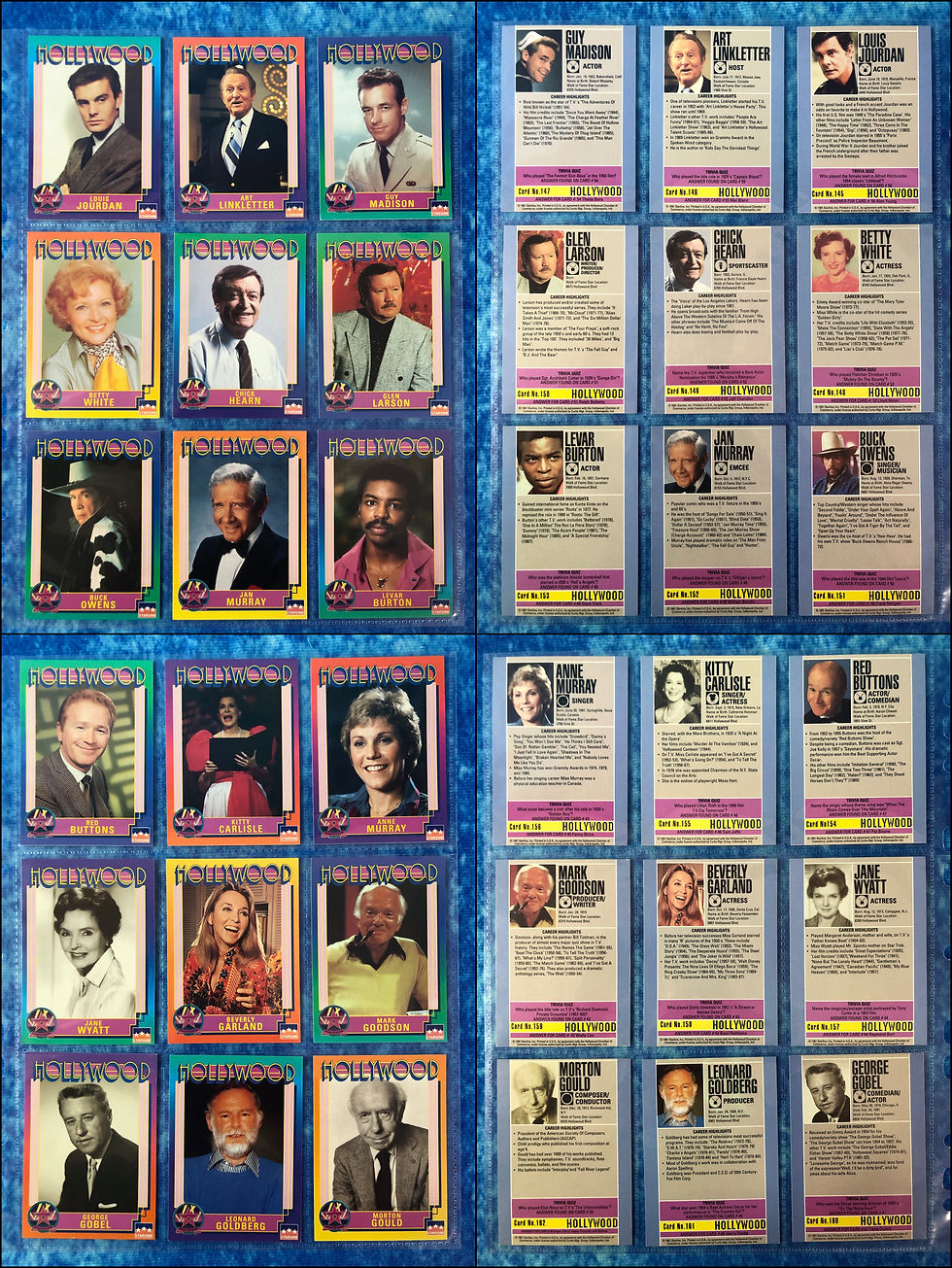 Thumbnail: Hollywood Walk of Fame complete trading card base set by Starline 1991