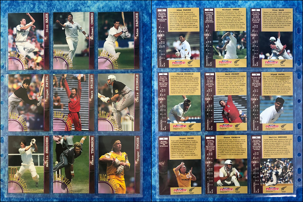 Thumbnail: High Velocity New Zealand Cricket complete trading card base set Card Crazy 1996