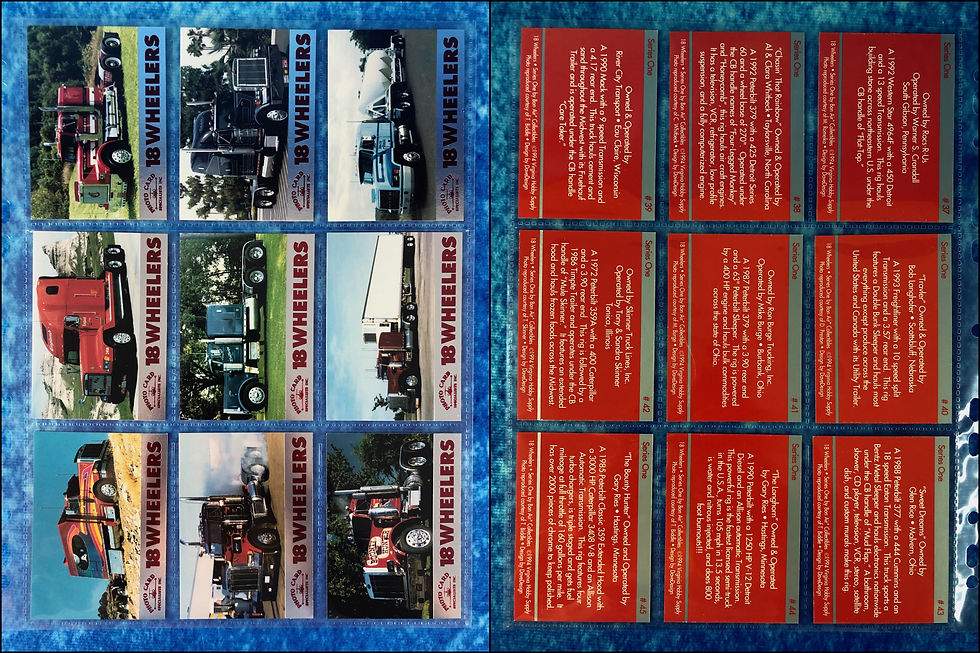 Thumbnail: 18 Wheelers Series One Complete trading card base set by Bon Air 1994 Trucks