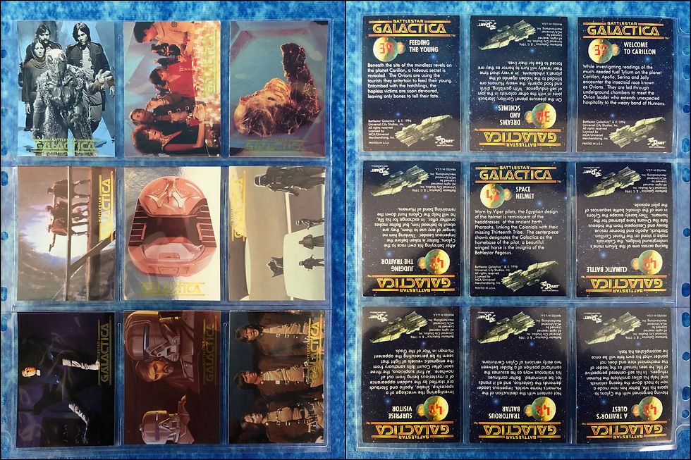 Thumbnail: Battlestar Galactica Deluxe complete trading card base set Dart Flipcards 1996