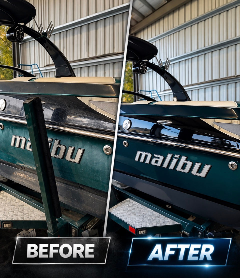 Boat detailing before and after