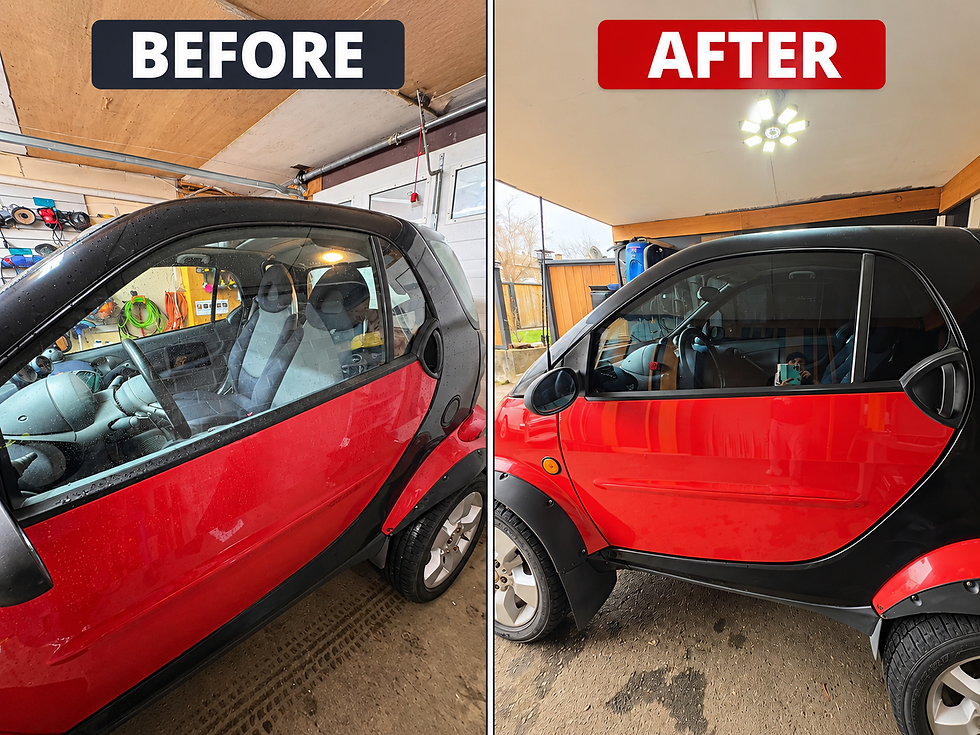 Car window tint before and after