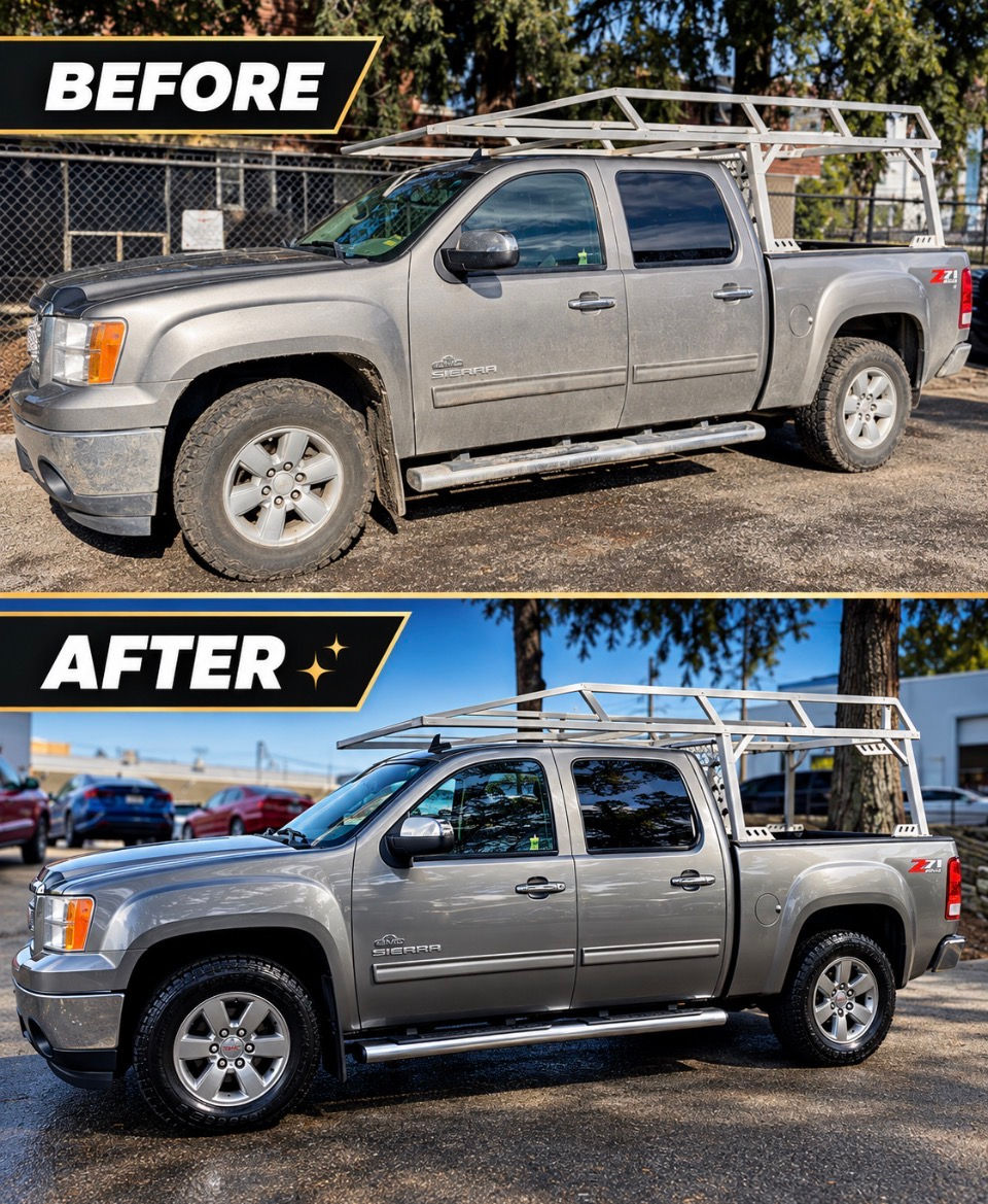 Truck detailing before and after